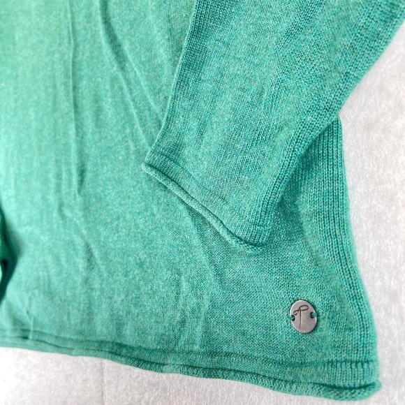 TOM TAILOR Womens S Jade Green Long Sleeve V-Neck Cozy Soft Knit Sweater - Picture 3 of 9